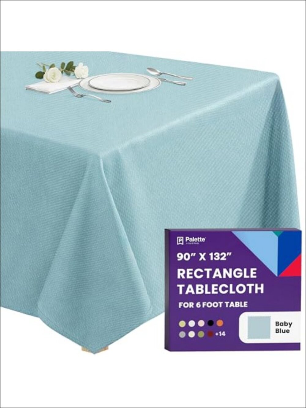 Polyester Tablecloth 90x132 Inch Floor-Length Drop Washable
